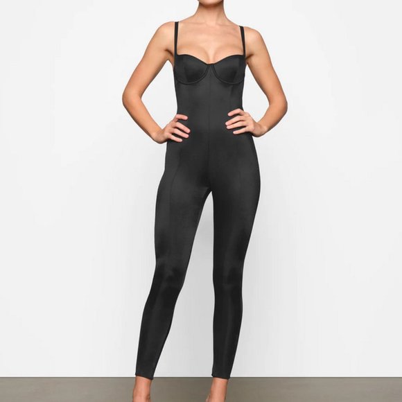 RARE NWT 2X 12-14 SKIMS Glissenette Catsuit Onyx Black Sexy Bodysuit - Picture 1 of 16